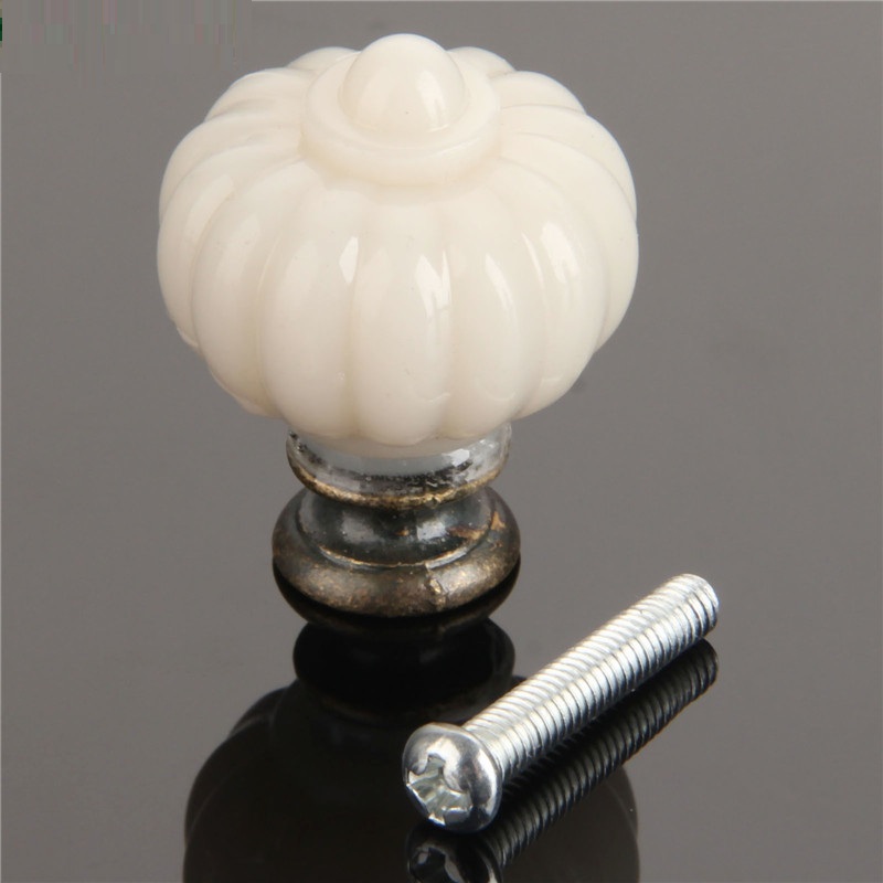 Furniture Hardware Nut - 1 Buah Kenop Kabinet Labu Putih