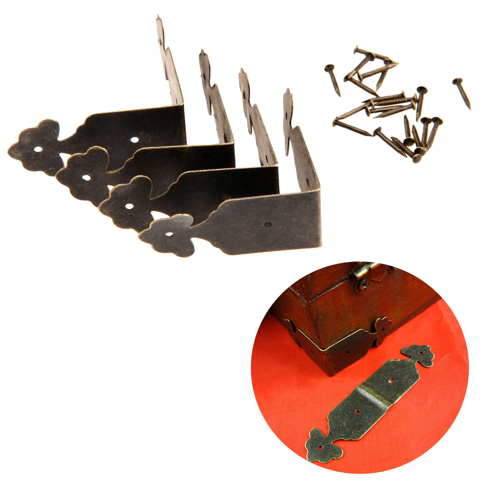Furniture Hardware Decorative - 4 Pcs Dekoratif Pelindung Sudut Besi