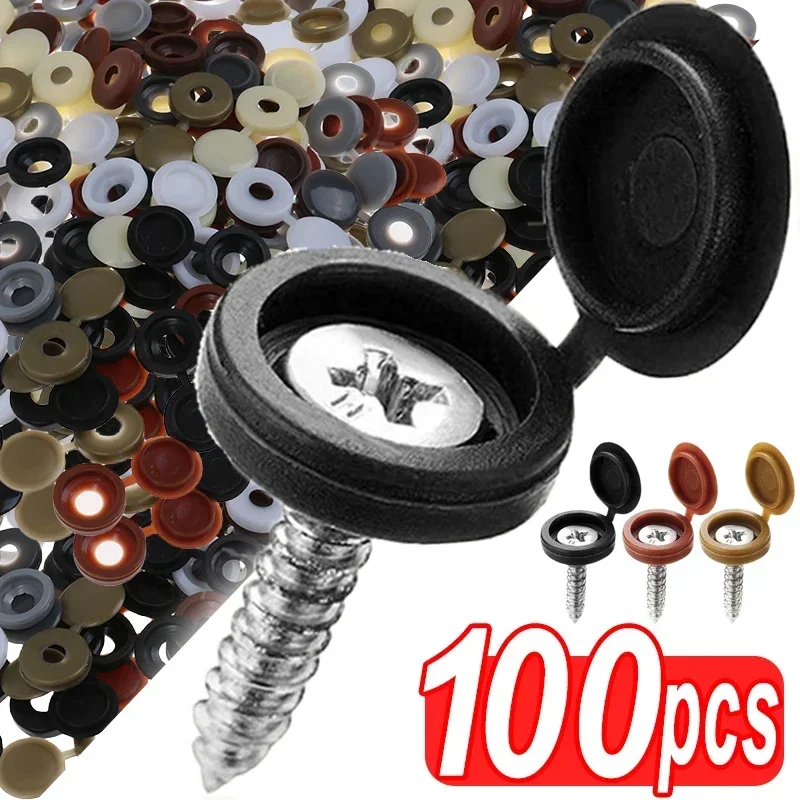 Furniture Hardware Nut - Penutup tutup sekrup plastik berengsel lipat