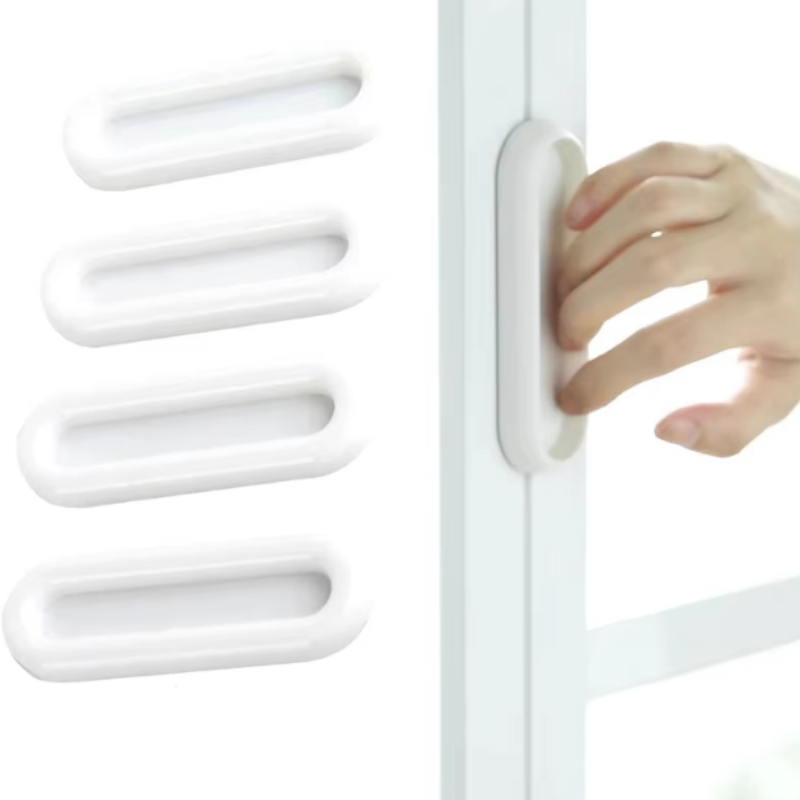 Furniture Hardware Nut - 4 Buah Gagang Pintu Oval Berperekat