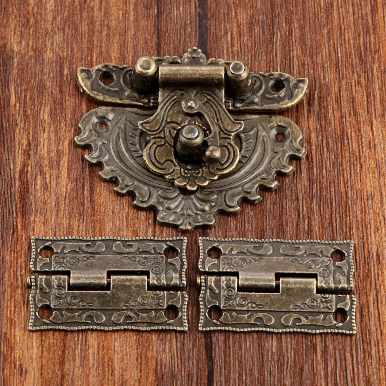Furniture Hardware Hinges - 3 Buah/Set Gembok Perunggu Antik Kotak
