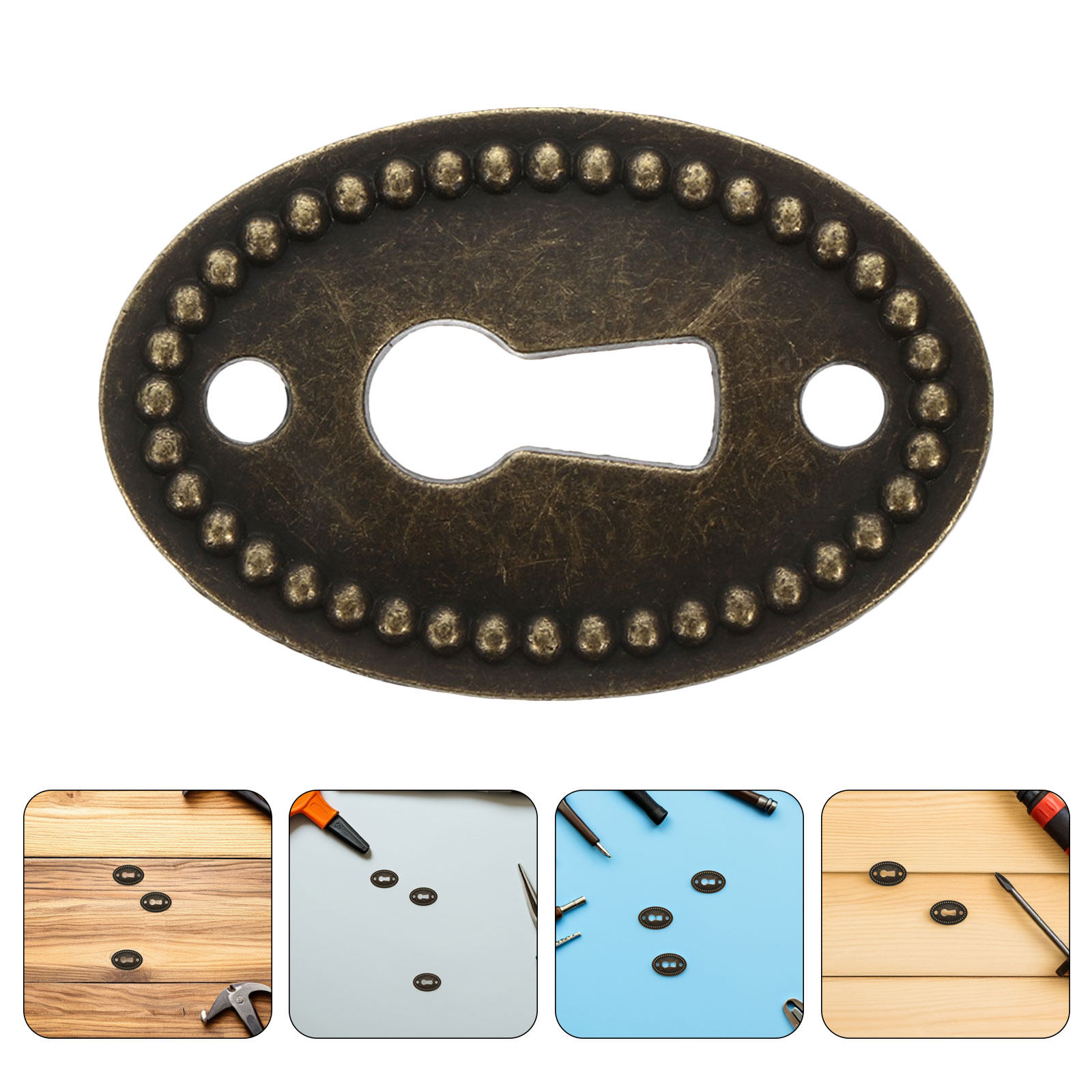 Furniture Hardware Vintage - 16 Buah Pelat Penutup Lubang Kunci